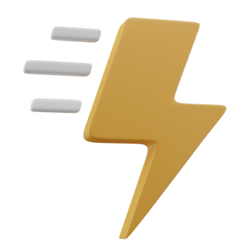 3d yellow flash icon with plastic finish png