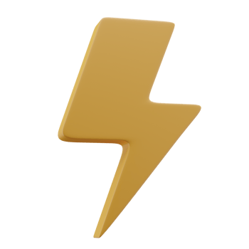 3d yellow flash icon with plastic finish png