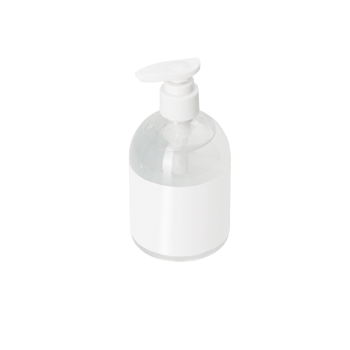 Hand sanitizer in a clear pump bottle mockup, Png file