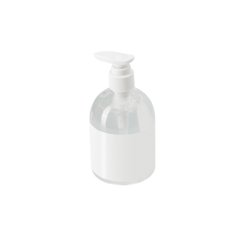 Hand sanitizer in a clear pump bottle mockup, Png file