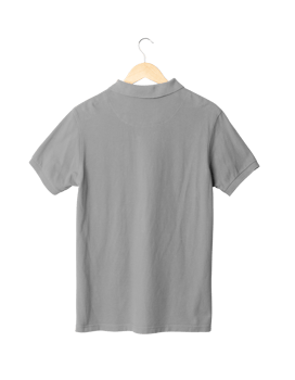 Gray Polo shirt mockup hanging, Png file