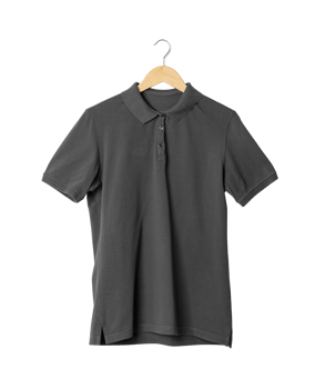 Gray Polo shirt mockup hanging, Png file
