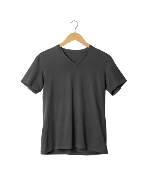 Gray T shirt mockup hanging, Png file