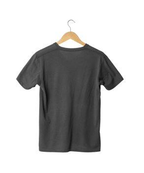 Gray T shirt mockup hanging, Png file