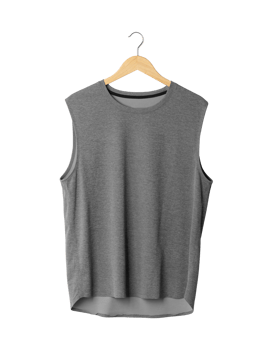 Gray sport Tank top mockup hanging, Png file