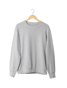 Gray sweater mockup hanging, Png file
