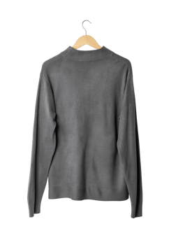 Gray long sleeve T shirt mockup hanging, Png file