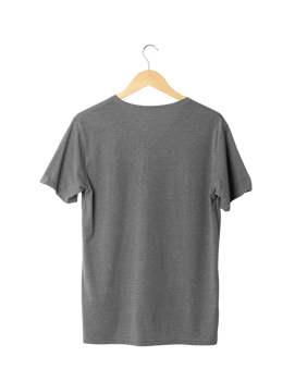 Gray T shirt mockup hanging, Png file