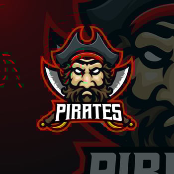 Pirates masscot logo esport premium vector