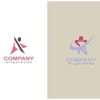 Leadership People Logo vector art design of star people concept success modern logo