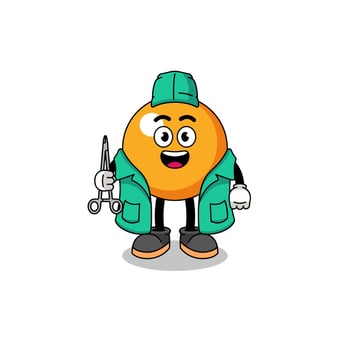 Illustration of ping pong ball mascot as a surgeon vector