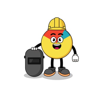 Mascot of chart as a welder vector