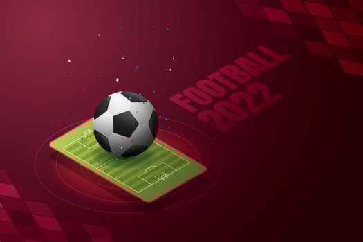 Football 2022 of Qatar and purple background vector