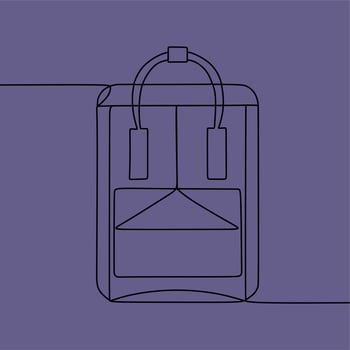 continuous line drawing on bag vector