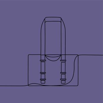 continuous line drawing on bag vector