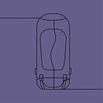 continuous line drawing on bag vector