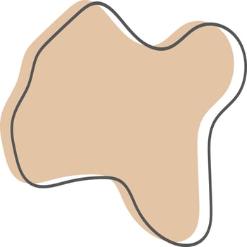 set of abstract organic blob shape elements with line vector