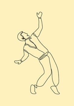 continuous line drawing on people vector