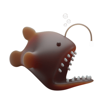 Angler Fish 3D Render Illustration png