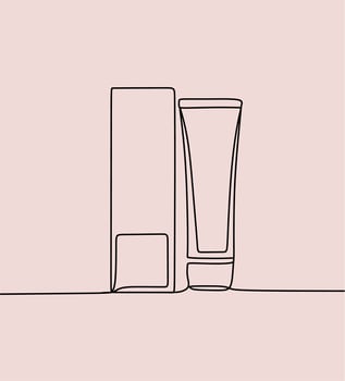 continuous line drawing on perfume vector