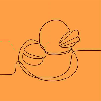 continuous line drawing on duck vector