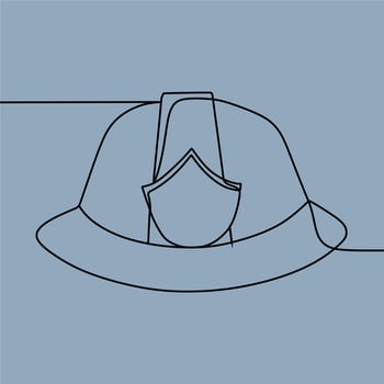 continuous line drawing on hat vector