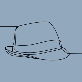 continuous line drawing on hat vector