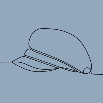 continuous line drawing on hat vector