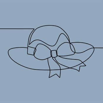 continuous line drawing on hat vector