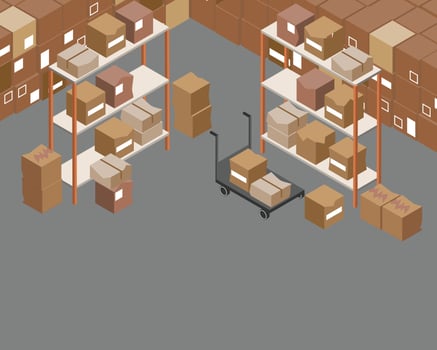 bad Inventory management for bad process of ordering and storing in warehouse cause dead stock vector