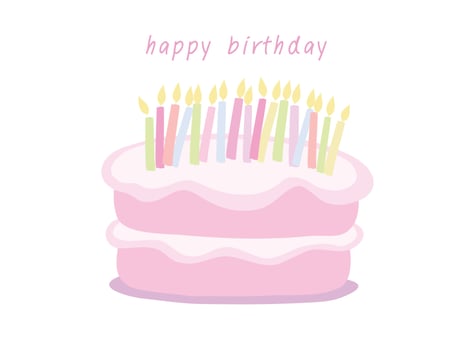 Cute happy birthday cake vector illustration