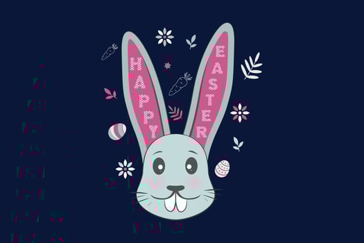 Happy Easter Day Cute Bunny T-Shirt design vector