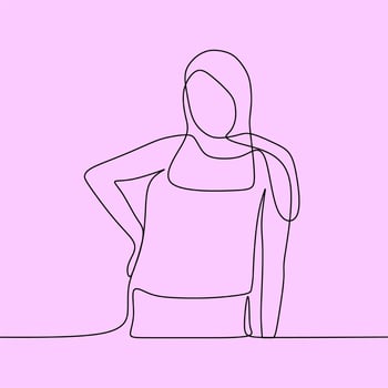 continuous line drawing on veil vector