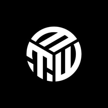 MTW letter logo design on black background. MTW creative initials letter logo concept. MTW letter design. vector