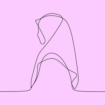 continuous line drawing on veil vector