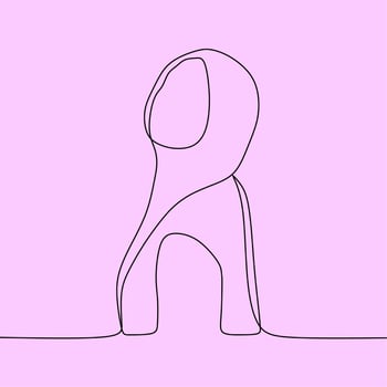continuous line drawing on veil vector