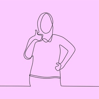 continuous line drawing on veil vector