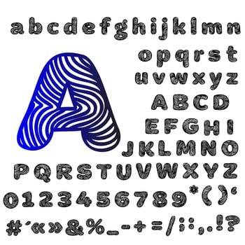 openwork font vector sketch