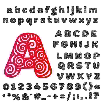 openwork font vector sketch