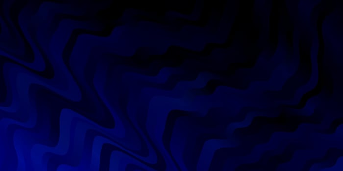 Dark BLUE vector background with curved lines.