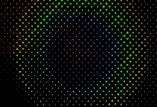 Dark multicolor, rainbow vector cover with symbols of gamble.