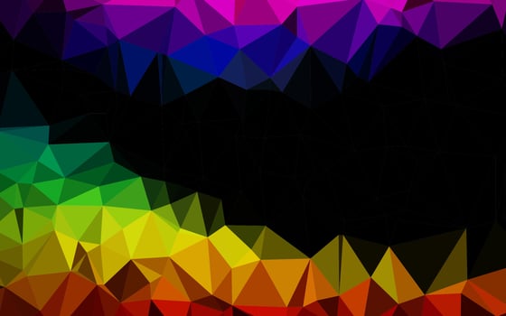 Dark Multicolor, Rainbow vector low poly cover.