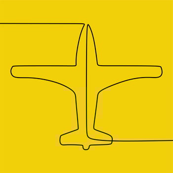continuous line drawing on plane vector