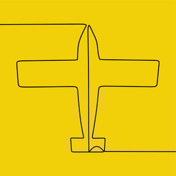 continuous line drawing on plane vector