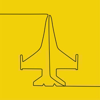 continuous line drawing on plane vector