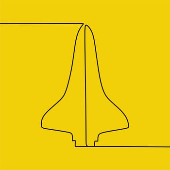 continuous line drawing on plane vector