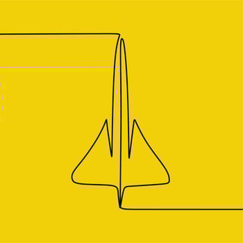 continuous line drawing on plane vector