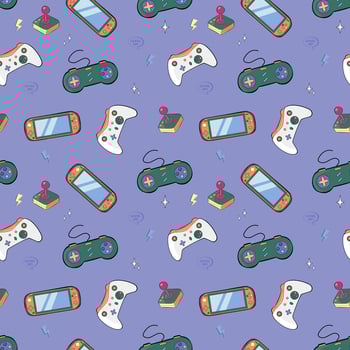 Cute Seamless Abstract Pattern In Game Style. vector