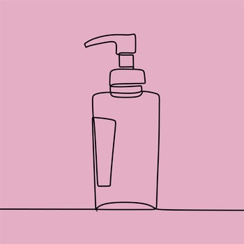 continuous line drawing on skincare vector