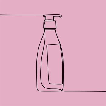 continuous line drawing on skincare vector